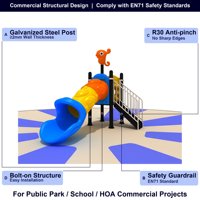 SageDelightRides Plateforme modulaire de parc personnalisée avec toboggan et unité d'escalade pour enfants, en LLDPE et tuyaux en acier galvanisé, pour places publiques municipales, vente en gros