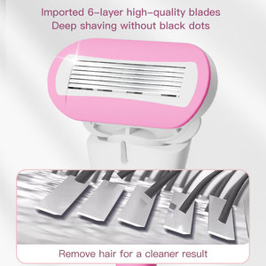 Max Hot Sell Six <span class=keywords><strong>Rasoir</strong></span> de sécurité pour femmes à lame en acier inoxydable rose pour <span class=keywords><strong>rasoir</strong></span> féminin avec tête pivotante - Product Image 6