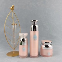 Flacon pulvérisateur sans air en acrylique noir et rose de 30 ml/15 ml avec impression d'écran pour l'emballage de lotion cosmétique