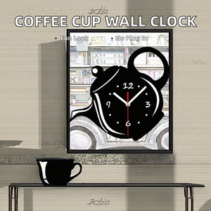 Wooden Teapot <b>Wall</b> <b>Clock</b> Decorative 2 Piece <b>Wall</b> Hanging <b>Clock</b> Quartz Movement for Living Room <b>Kitchen</b> - Product Image 2