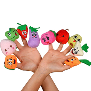 1773 venta al por mayor ODM fábrica personalizada felpa suave juguete fruta vegetal marionetas <span class=keywords><strong>de</strong></span> dedo empaquetado a granel al por mayor fruta marioneta <span class=keywords><strong>de</strong></span> dedo - Product Image 1