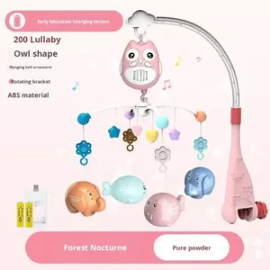 Mobile musical rotatif pour lit de bébé 0-24 mois, hochet apaisant pour nouveau-né, jouet OVNI suspendu à agripper - Product Image 6