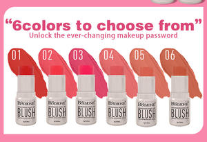 Rubor en Crema de un Solo <span class=keywords><strong>Color</strong></span>, Sin Grumos, Estilo Europeo y Americano, <span class=keywords><strong>Color</strong></span> de Maquillaje con Efecto Beso de Sol, Barra de Rubor, Lápiz Labial, Crema Multiusos - Product Image 2