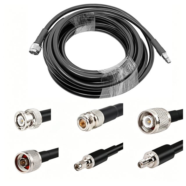 Coaxial Cable SMA Male and N Female BNC/TNC Flexible Ultra Low Loss LMR400 LMR240 LMR300 Communications Jumper Extension Cord
