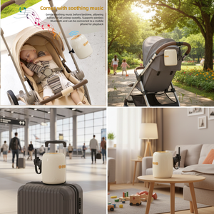 Dispositivo Portátil de Mecedora Automática <span class=keywords><strong>para</strong></span> Bebés, <span class=keywords><strong>para</strong></span> <span class=keywords><strong>Cochecito</strong></span>, Mecedora de Manos Libres con Sonido Blanco Relajante y Conectividad Bluetooth - Product Image 5