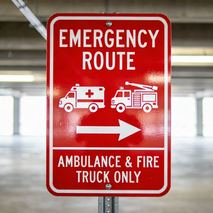 Signalisation d'accès aux véhicules d'urgence pour la communauté, voie <span class=keywords><strong>de</strong></span> circulation claire pour les camions <span class=keywords><strong>de</strong></span> pompiers et les ambulances, surface réfléchissante - Product Image 2