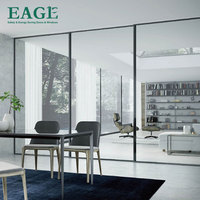 Portes coulissantes empilables en aluminium imperméables, double vitrage, verre trempé, garantie 5 ans, couleur personnalisée, revêtement en poudre