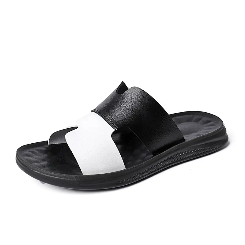 Desain terbaru kustom musim panas luar ruangan kasual non-slip sandal kulit sandal kasual pria