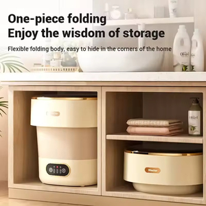 13L Mini Automatic Washing Machine, Foldable Underwear, Children's Baby, Pet Clothes, <b>Socks</b> With Rotary Dryer Plastic Housing Mi - Product Image 2