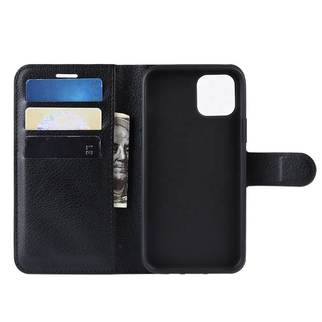 Custom Logo Premium Flip Phone Cover for iPhone 11 Pro Max Wallet Leather Case