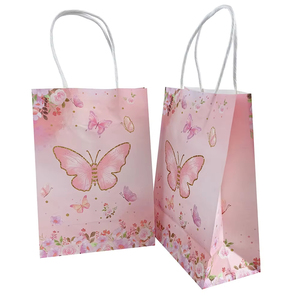 Sac cadeau classique personnalisable en papier kraft blanc, écologique, biodégradable et durable, avec poignée perforée - Product Image 3