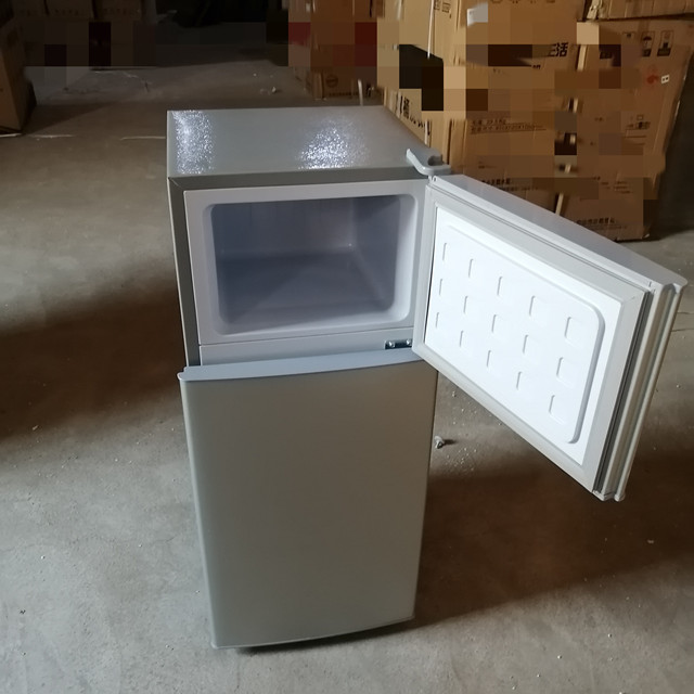 2025 New Stainless Steel Electric Mini Fridge 60-99L Double Door Upright Direct Cooling Refrigerator Compressor Household Use