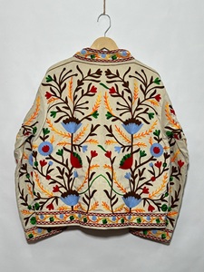 Veste florale brodée à la main pour femme, manches longues, col rabattu, style printemps, en coton tissé, chic prairie, vente en gros - Product Image 6