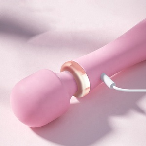 USB Rechargeable 10-Vibration Waterproof Silicone Heating Wand Massage <strong>Double</strong>-<strong>Head</strong> G-Spot Vibrator <strong>Dildo</strong> - Product Image 5