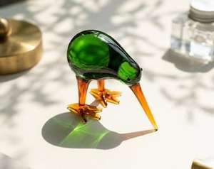 Jarrón de cristal soplado a mano con diseño de pareja de loros, arte contemporáneo de aves y loros, para decoración de oficina. - Product Image 5