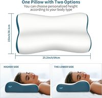 Oreiller cervical ergonomique en mousse à mémoire de forme pour soulager la douleur, idéal pour dormeurs sur le côté, le dos ou le ventre