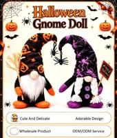 Ensemble de poupées gnomes d'Halloween, ornements en tissu en forme d'araignée, décorations de table en peluche pour la maison et les fêtes, vente en gros, OEM ODM disponibles