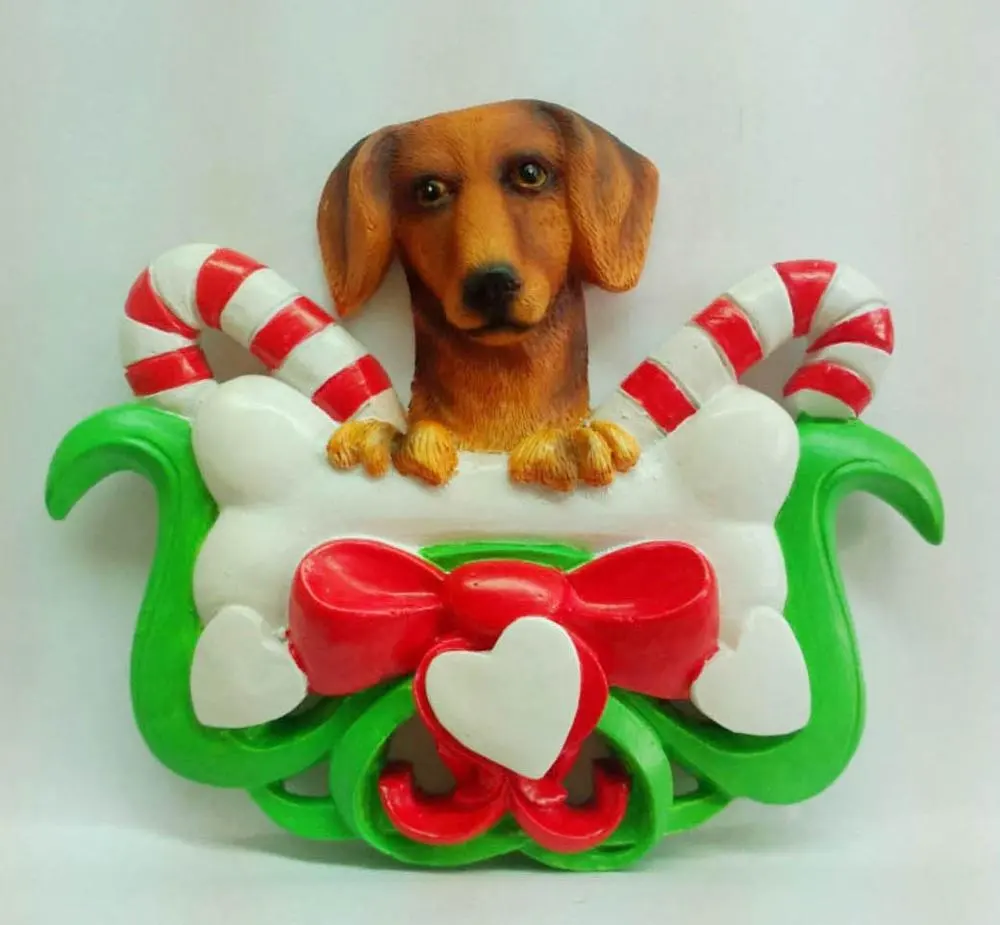 Adorno de Navidad con forma de corazón, tren para perro, muñeco de nieve