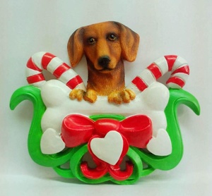 Adorno de Navidad con forma de corazón, tren para perro, muñeco de nieve - Product Image 1