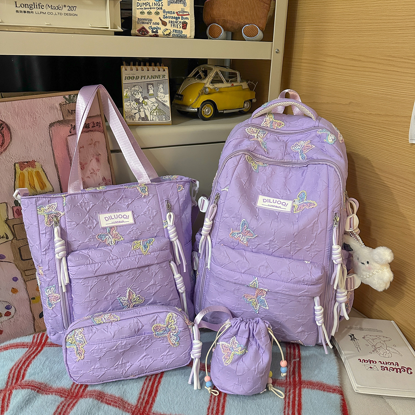 Sac tutoriel violet + trousse
