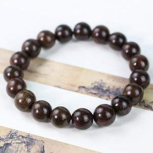 Ash Wood <b>Bracelet</b> 10mm 19 Beads Hand Polished Unisex Modern Chinese Style Finger Wrap Wooden Buddhist Beads - Product Image 2
