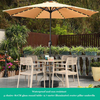 Café d'extérieur Loisirs en plein air Parapluie solaire Table et chaise d'extérieur avec combinaison parapluie Cour Jardin
