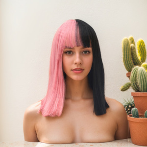 Parrucca Melanie Martinez metà rosa metà nera Qi Liu Cross Border parrucca - Product Image 6