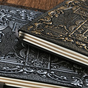 دفتر ملاحظات A5 كلاسيكي متقاطع منقوش MAD30 عتيق مصنوع يدويًا من الجلد مفكرة يومية كراسة رسم دفاتر يوميات للسفر - Product Image 5