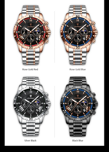 Reloj de Pulsera para Hombre Poedagar 968, Reloj de Cuarzo Cronógrafo Luminoso a Prueba de Agua, Reloj de Acero Inoxidable para Hombre - Product Image 6