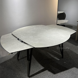 Comedor Modern Furniture Extendable Dining <b>Table</b> Sets With <b>Chairs</b> Smart <b>Foldable</b> Sintered Stone Mechanism <b>Tables</b> CW-701DT Extend - Product Image 1