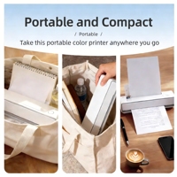 Imprimante couleur portable à impression rapide avec fonction Plug and Play, imprimante sans fil compacte pour les réunions de bureau et les utilisations d'urgence