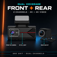 Caméra embarquée ES03 2 canaux 4K avec écran tactile IPS 3,69 pouces, WiFi, GPS, Time Lapse, moniteur de stationnement, DVR de voiture OEM