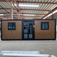 Conteneur d'expédition extensible 20 pieds 40 pieds Maison 2 chambres principales Petit conteneur plat Panneau sandwich en acier Bureau Salle de bain