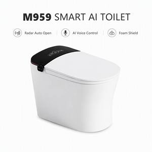 Inodoro Inteligente de Alta Gama con Bidé Integrado, Asiento con Calefacción, Drenaje en Forma de S, Control Remoto, Diseño Cerámico Minimalista M959 - Product Image 1