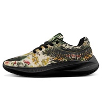 Baskets légères pour femme en cuir et maille, avec patchwork à motifs de champignons Amanita, logo personnalisable, semelle EVA, pour la marche et les occasions formelles, collection Printemps