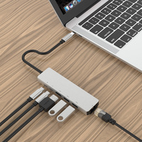 Nuevo Hub USB C Multifuncional 6 en 1, Adaptador Tipo-C 4K 30Hz para HDTV, Teléfono, TF, SD, RJ45, Interfaz de Carga para Soporte de Laptop