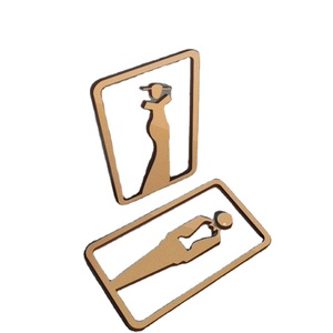 Plaques de porte en acrylique 3D modernes et élégantes pour les toilettes, indicateurs de toilettes pour hommes et femmes, signalisation extérieure pour hôtel, utilisation en acier et en plastique, signalisation pour les toilettes - Product Image 1