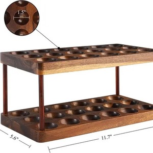 Support de rangement pour œufs en bois à double couche, 24 alvéoles, organisateur de réfrigérateur, conservation de la fraîcheur, conteneur alimentaire - Product Image 5