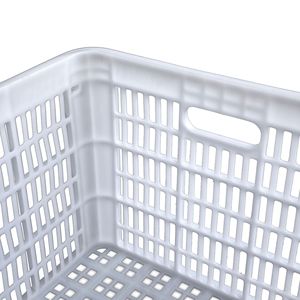 White Plastic Turnover Basket 60X42X31Cm Stackable Industrial Storage Basket For Warehouse Logistics - Product Image 3