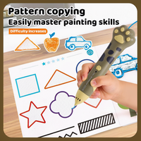 Set Pena 3D Cakar Kucing Kartun DIY Filamen Edukatif Kreatif Mainan Menggambar Pena Printer 3D untuk Anak-anak