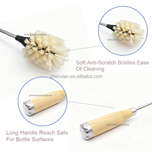 Brosse de nettoyage de bouteilles avec poils doux anti-rayures, manche long pour un nettoyage en profondeur sûr des bouteilles en <span class=keywords><strong>plastique</strong></span> et en verre - Product Image 2