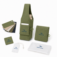 Housse en toile premium avec poche et sac de transport pour bouteille d'eau portable en texture écologique lavable avec points de renforcement
