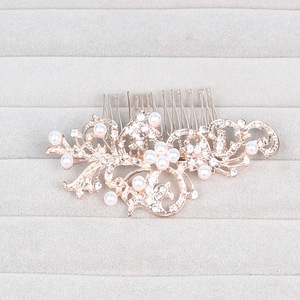 Moda sposa gioielli per capelli accessori lega strass perla pettine per capelli cristallo perla tornante per il matrimonio - Product Image 4