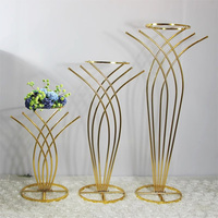 Centres de table élégants pour événements de mariage, support de fleurs, centres de table de mariage, décoration de table, supports de centre de table en métal doré