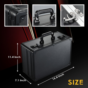 Professional Barber <b>Briefcase</b> with 2 Sliding Trays 6 Clipper Storage Slots Hard Shell Organizer for Salon & Mobile Hair Stylists - Product Image 6