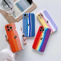 Coque de téléphone portable en Silicone liquide, pour iPhone 13 Pro, arc-en-ciel, étui pour iPhone 12 Pro Max, 11 pro, xs max