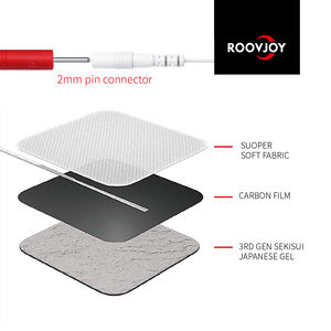 Almohadillas de Electrodos de Gel Japonesas de Alta Calidad Roovjoy, Dispositivos de Electroterapia TENS/EMS, Colchoneta de Masaje con Función Musical para el Cuerpo - Product Image 4