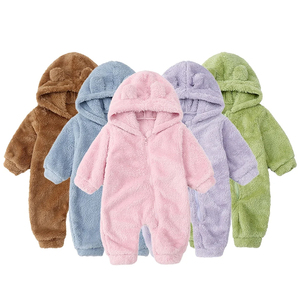 <span class=keywords><strong>Tutina</strong></span> in pile per neonati con cappuccio, a tema orsetto, ecologica, per l'inverno, pigiama intero personalizzabile - Product Image 1