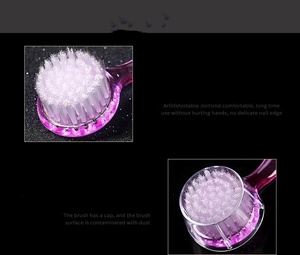 Brosse de nettoyage des ongles à tête ronde et manche long avec couvercle, nettoyeur de surface pour la poussière de vernis à ongles, pour manucure et pédicure - Product Image 4
