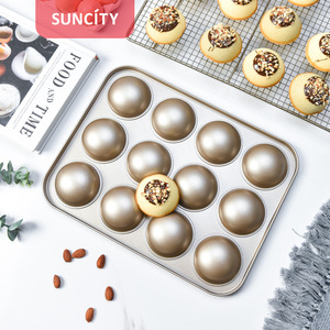 Suncity Half Circle Cake Mold 12 Cup Carbon Steel Baking Pan For Home Use - Product Image 3